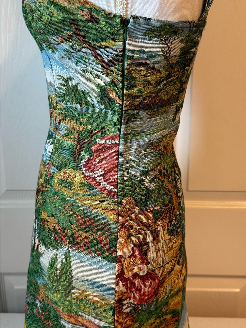 Cider Scenic Tapestry Mini Dress in Green Multi XSmall NWT - Picture 6 of 9